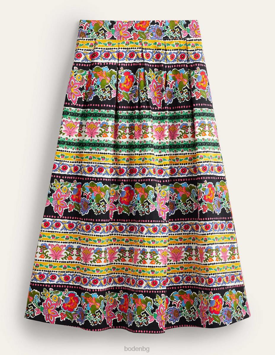 облекло Boden плисирана пълна миди пола мулти & гоблен райе Жени LL682225