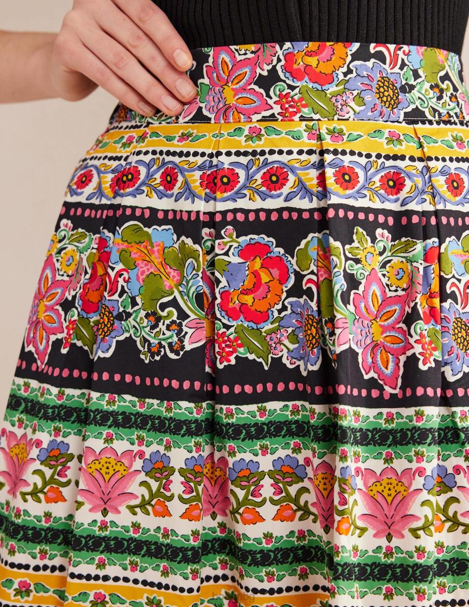 облекло Boden плисирана пълна миди пола мулти & гоблен райе Жени LL682225