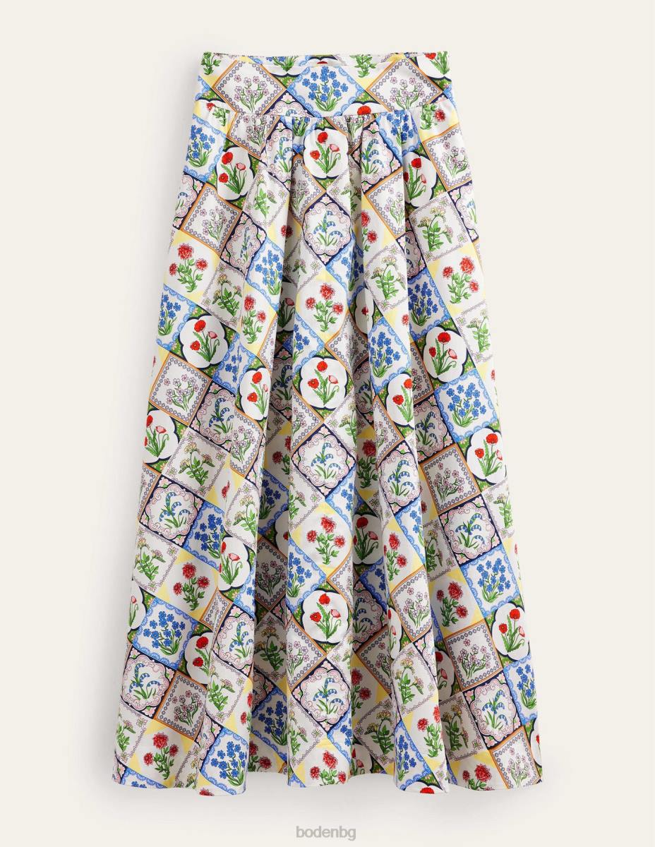 облекло Boden макси пола с пълен щампа слонова кост и дива камбанка Жени LL682434