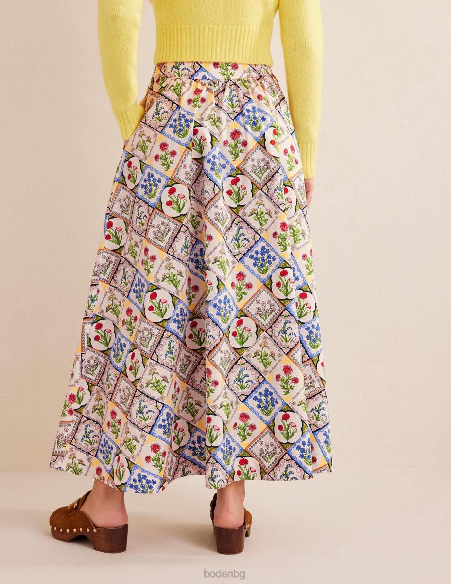 облекло Boden макси пола с пълен щампа слонова кост и дива камбанка Жени LL682434