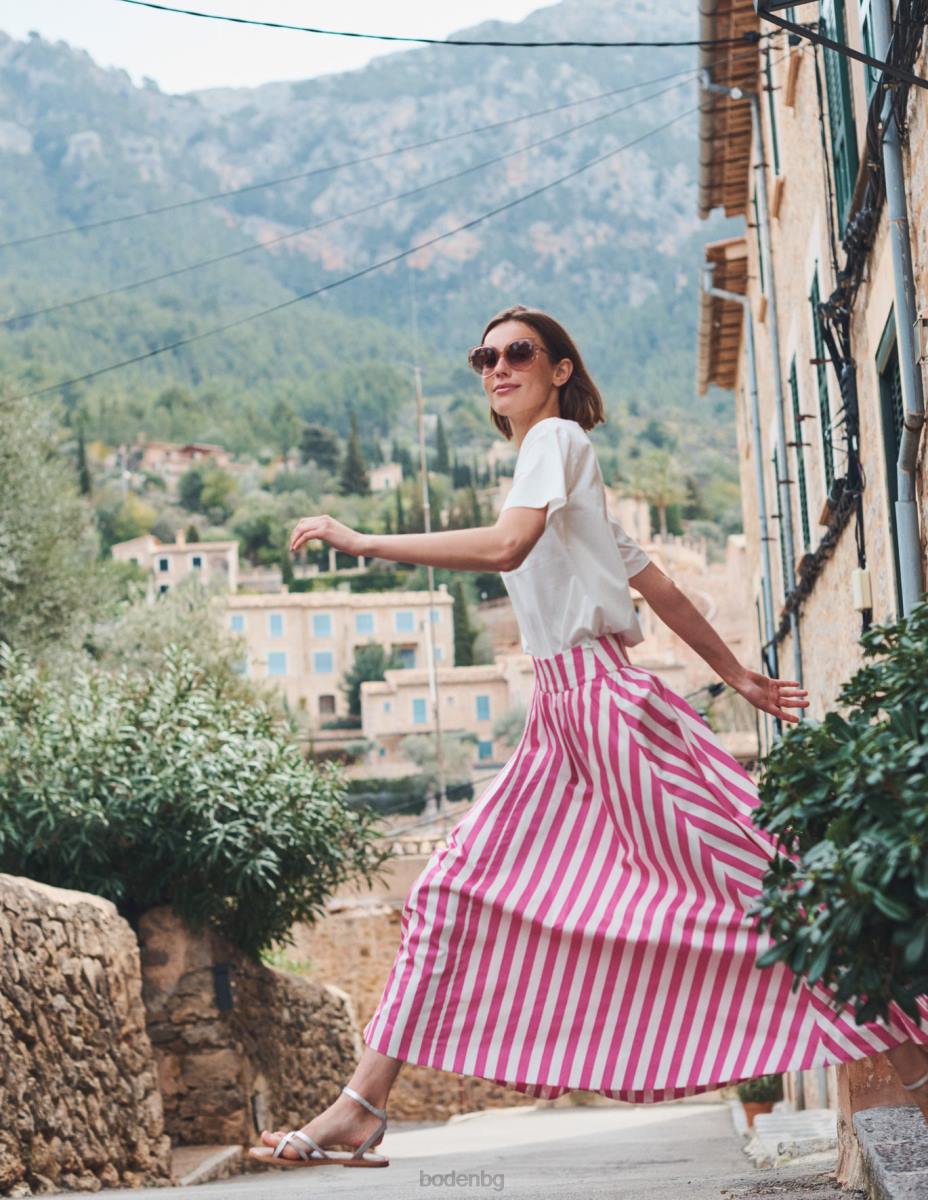 облекло Boden макси пола с пълен щампа розова ивица Жени LL682506