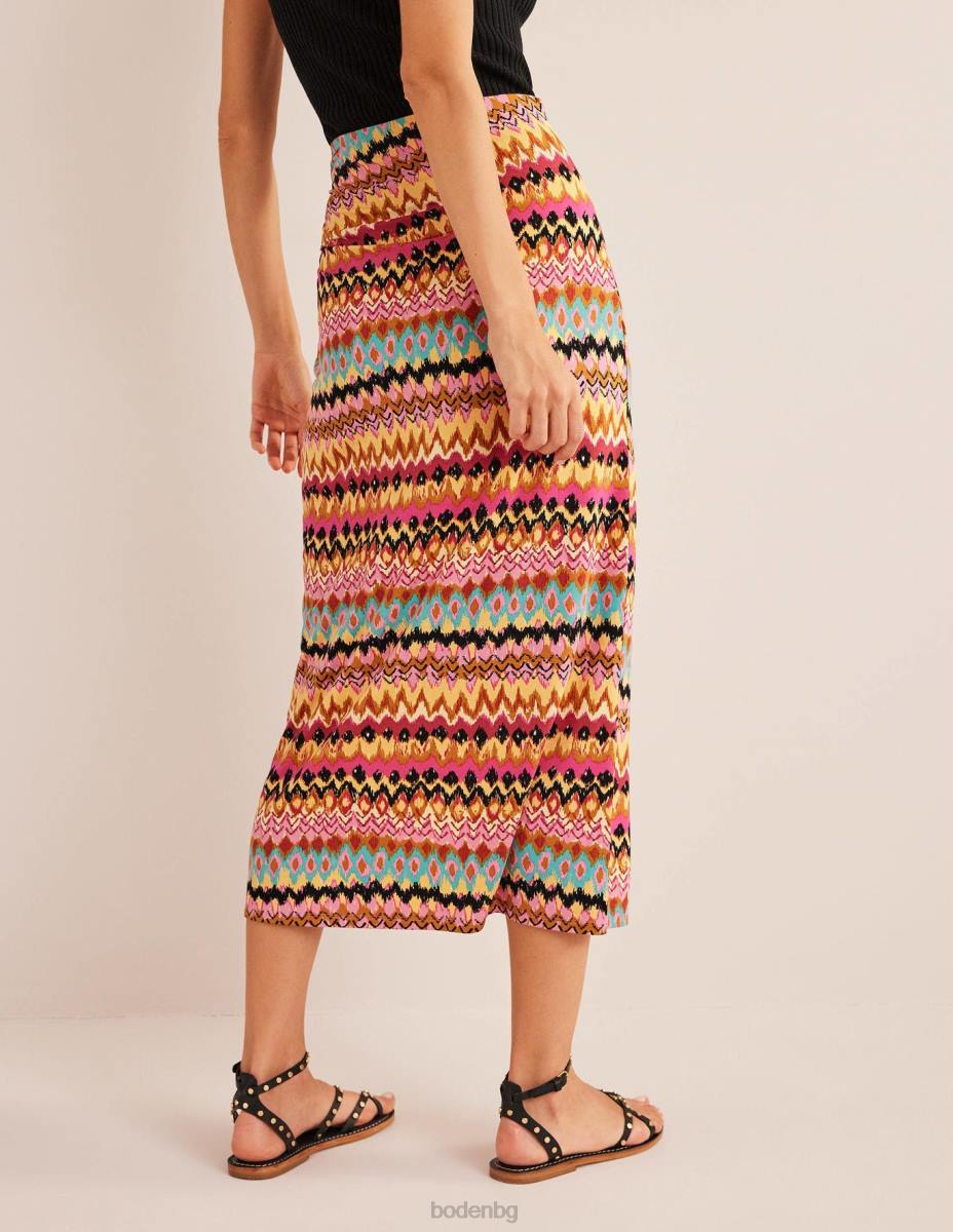 облекло Boden миди пола от джърси със странични разцепки мулти и текстуриран икат Жени LL682571