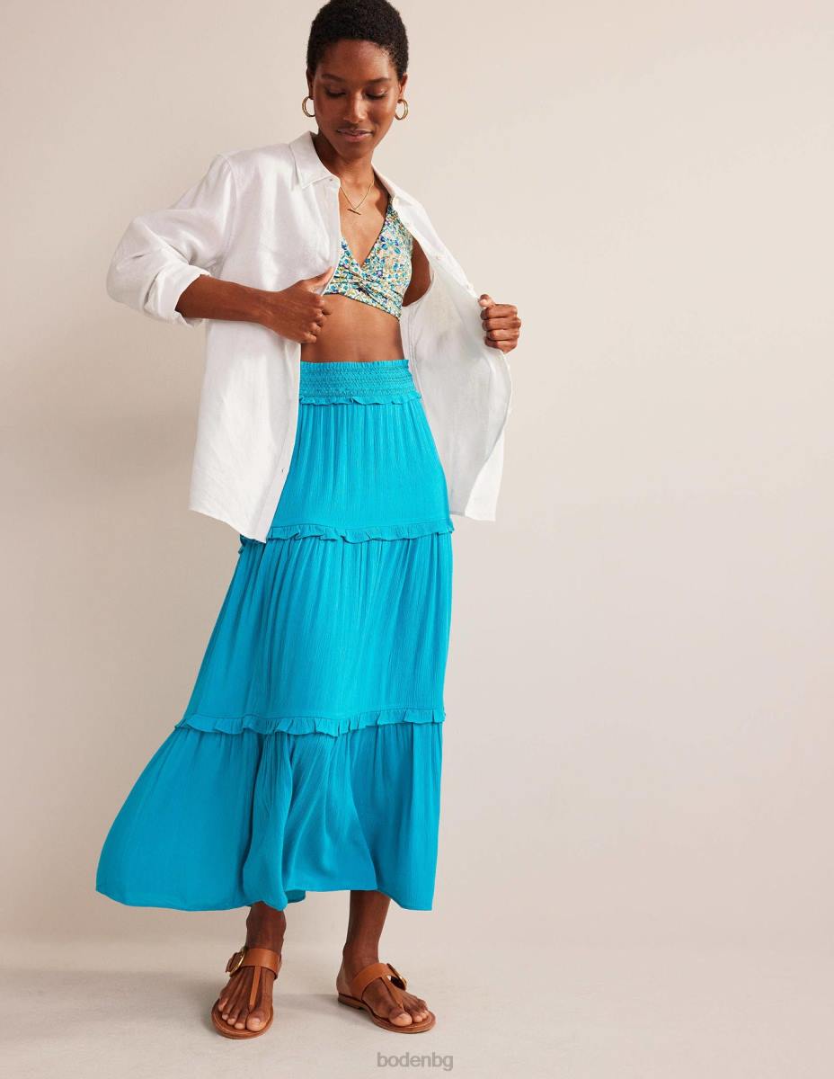 облекло Boden празнична пола с прибрана талия ултрамарин Жени LL68634