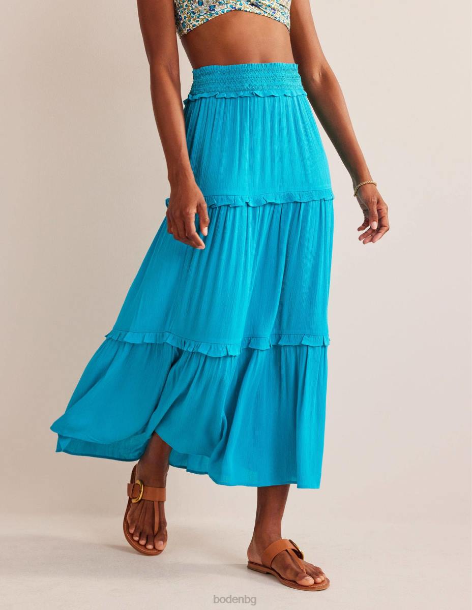 облекло Boden празнична пола с прибрана талия ултрамарин Жени LL68634