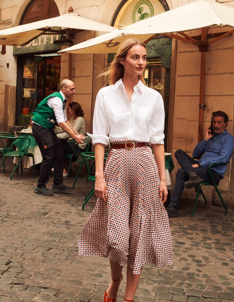 облекло Boden плисирана миди пола фиеста портокал и диамант Жени LL68636