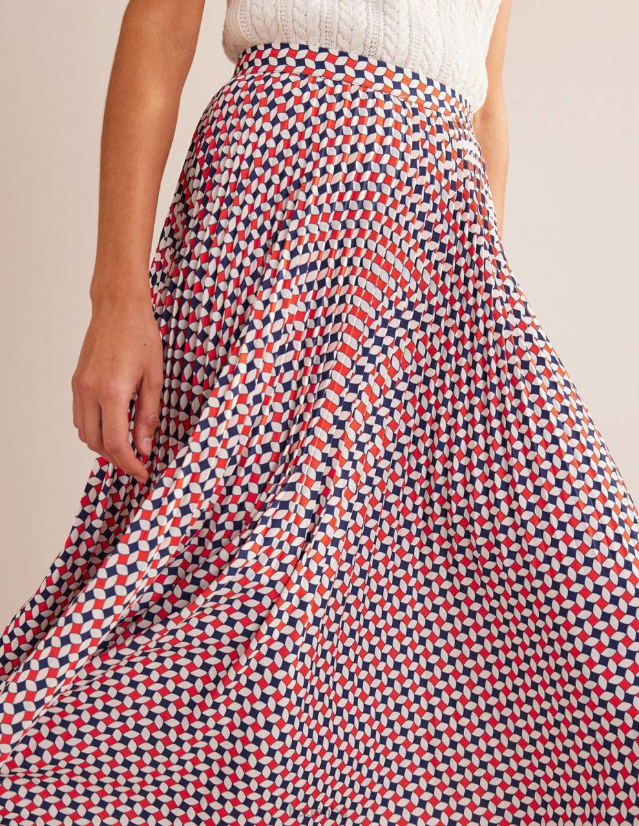 облекло Boden плисирана миди пола фиеста портокал и диамант Жени LL68636