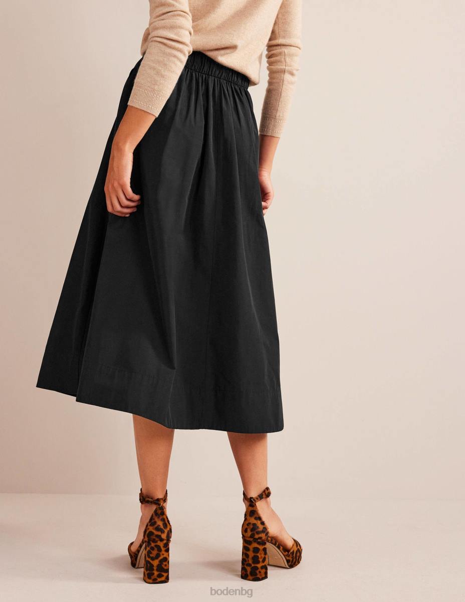 облекло Boden издърпваща се миди пола от тафта черен Жени LL68641