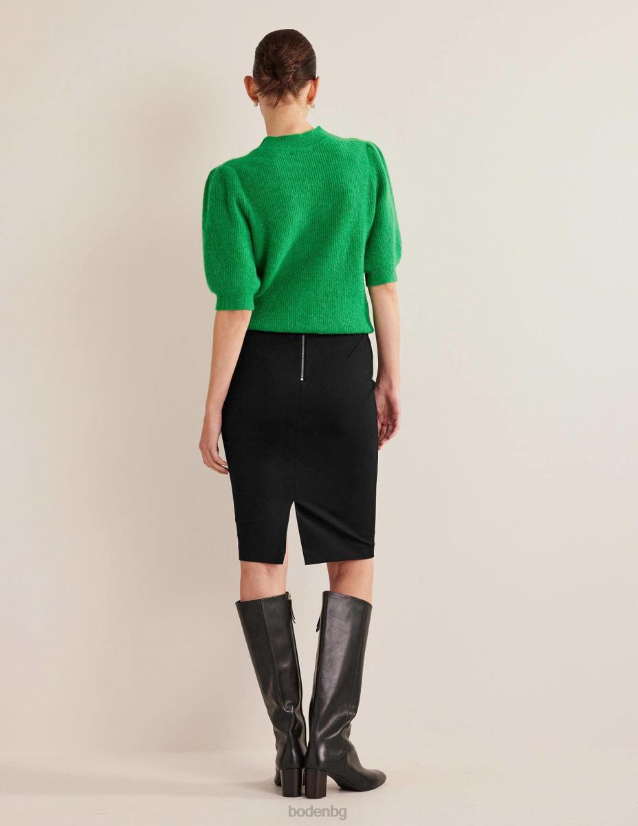 облекло Boden хемпширска еластична пола от трико черен Жени LL68648