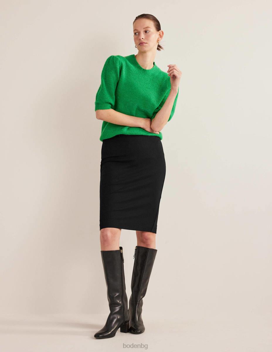 облекло Boden хемпширска еластична пола от трико черен Жени LL68648