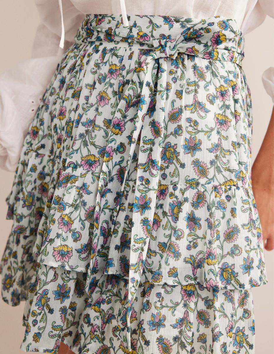 облекло Boden мини пола със завързване на талията слонова кост и ливадна есен Жени LL68649