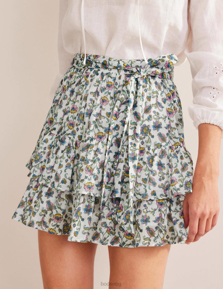 облекло Boden мини пола със завързване на талията слонова кост и ливадна есен Жени LL68649