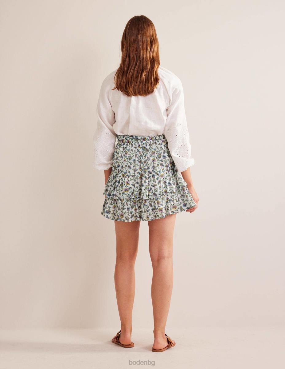 облекло Boden мини пола със завързване на талията слонова кост и ливадна есен Жени LL68649