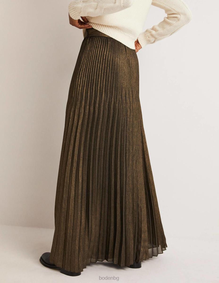 облекло Boden плисирана парти макси пола метално фолио Жени LL68652