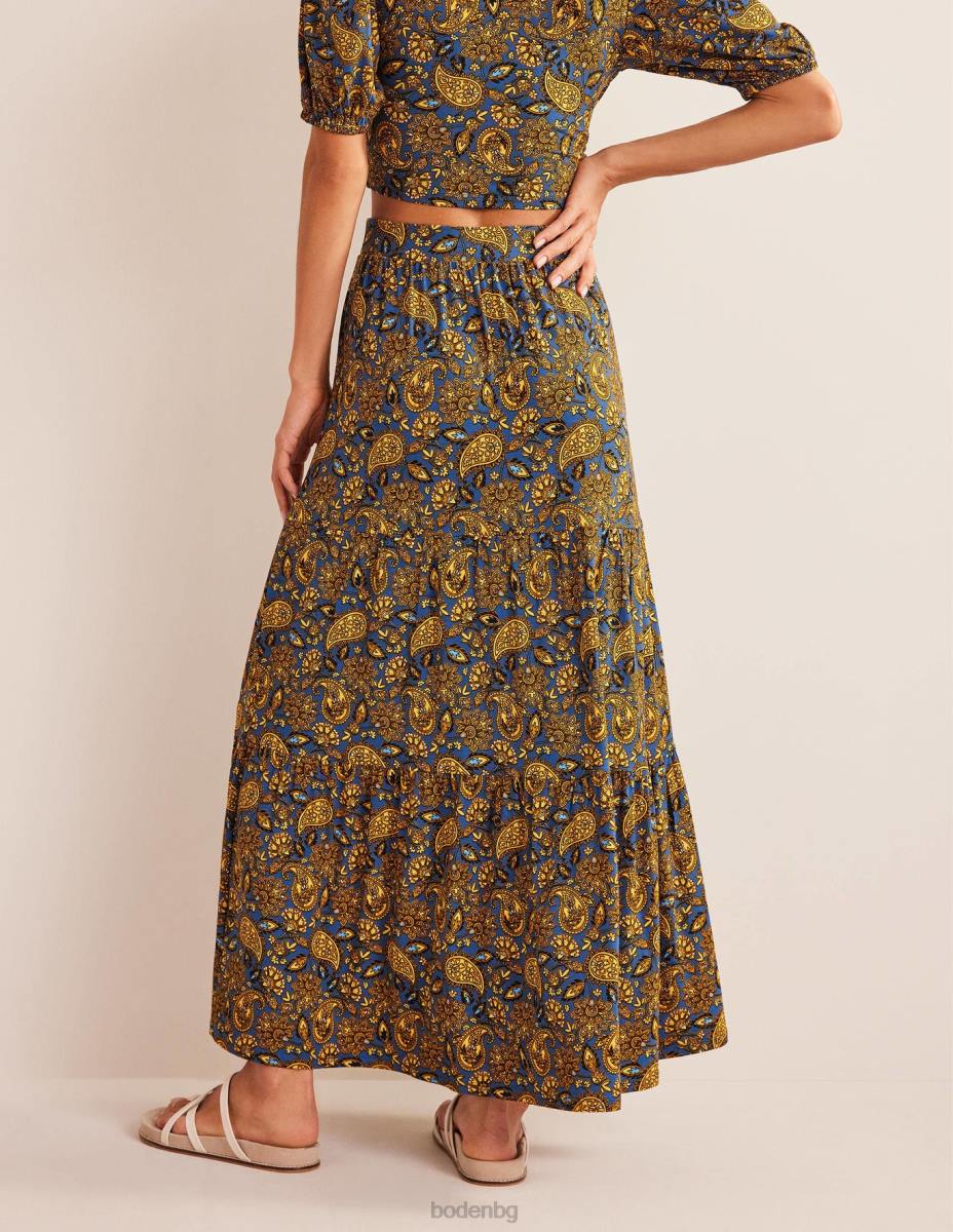 облекло Boden макси пола от трико събиране на злато и пейсли тераса Жени LL68988