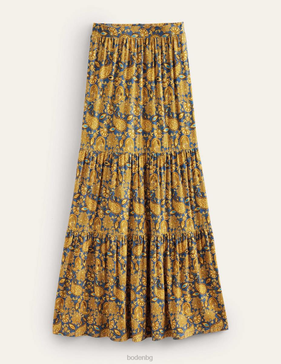 облекло Boden макси пола от трико събиране на злато и пейсли тераса Жени LL68988