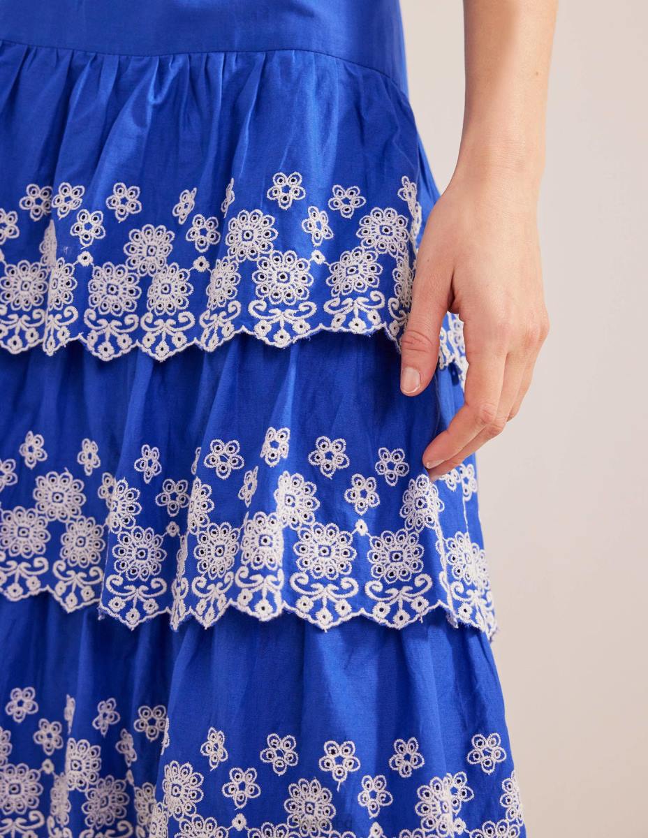 облекло Boden многоетажна пола broderie островно синьо Жени LL681060