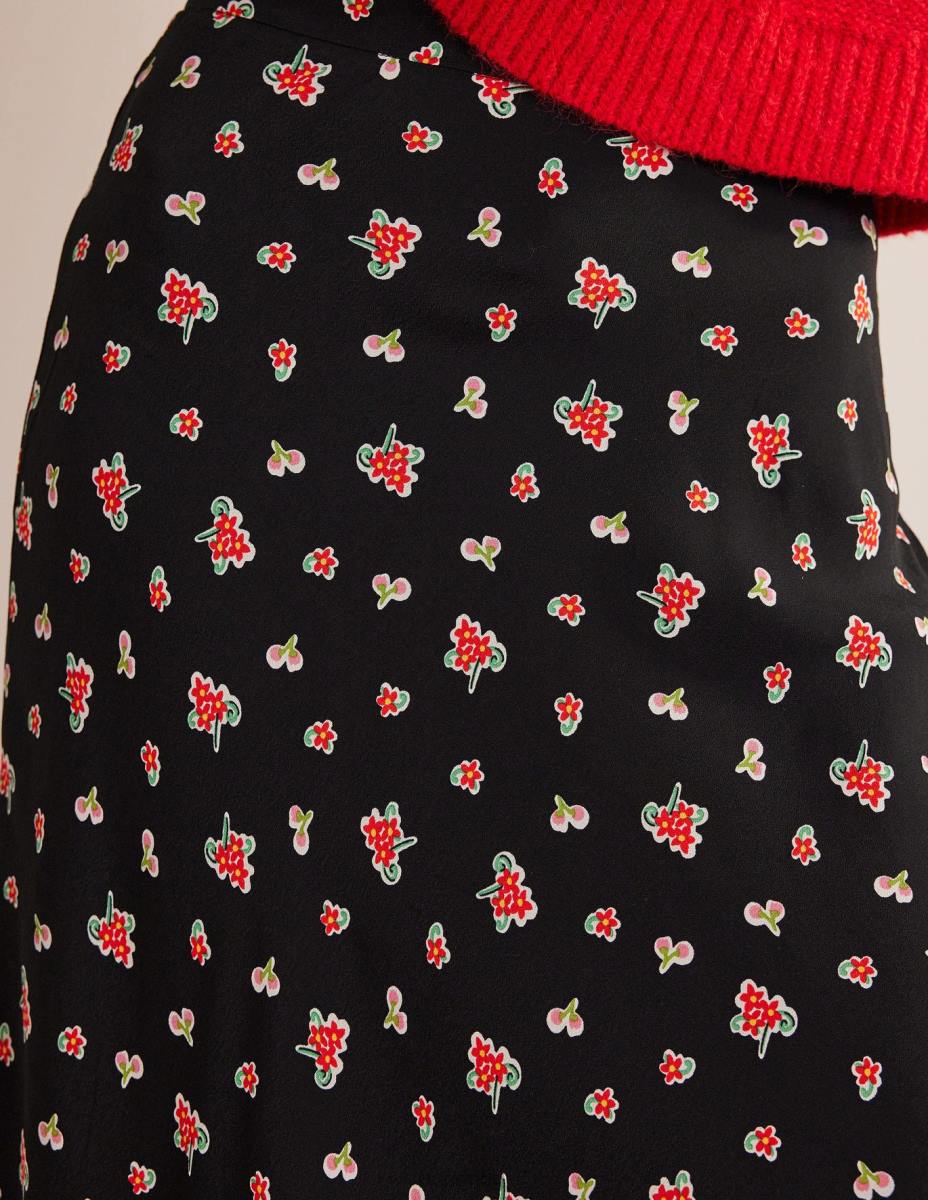 облекло Boden миди пола cecelia черен и розов поп Жени LL681326