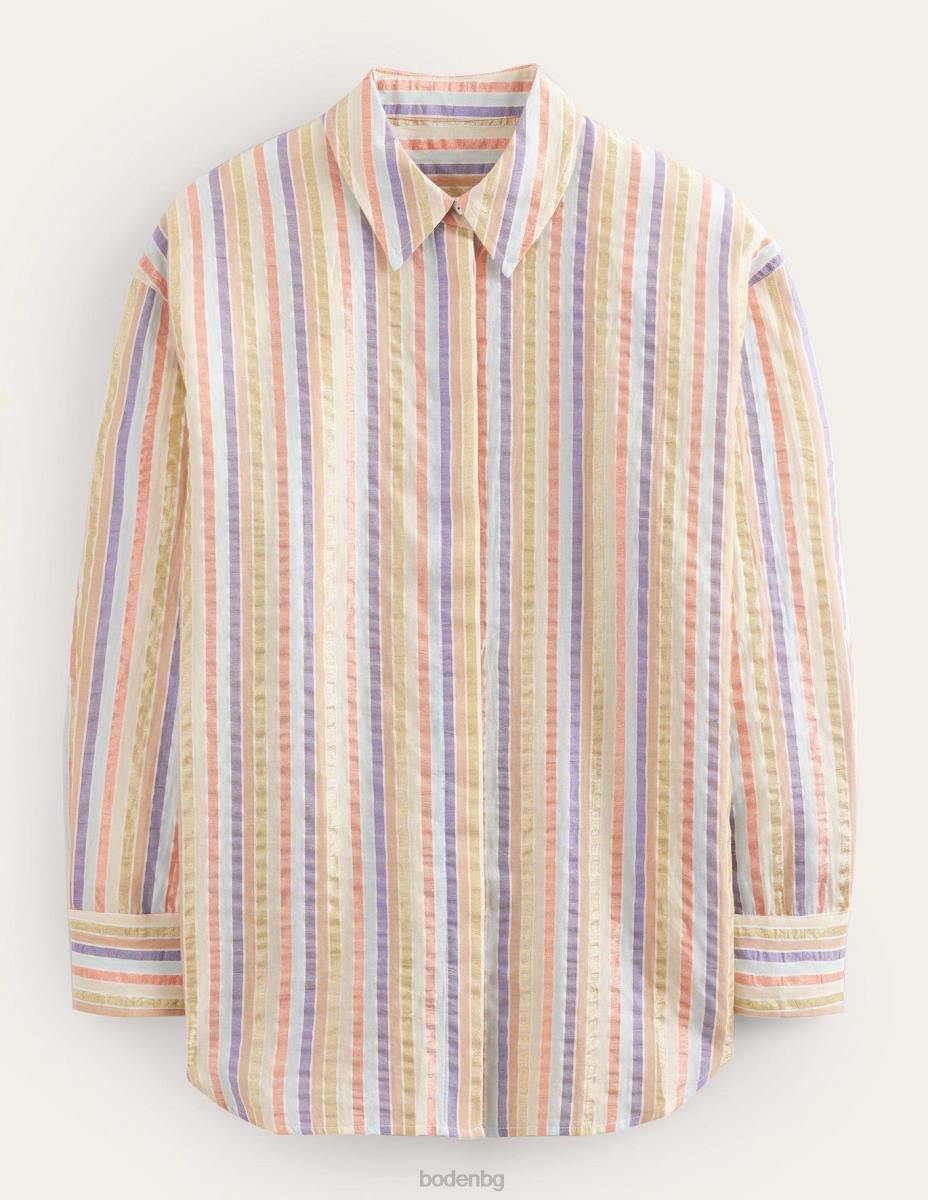 облекло Boden голяма памучна риза метални многоленти Жени LL681046