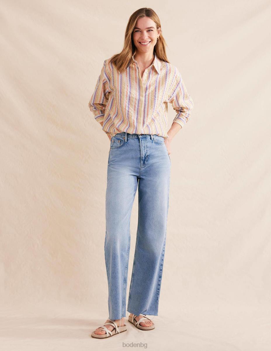 облекло Boden голяма памучна риза метални многоленти Жени LL681046