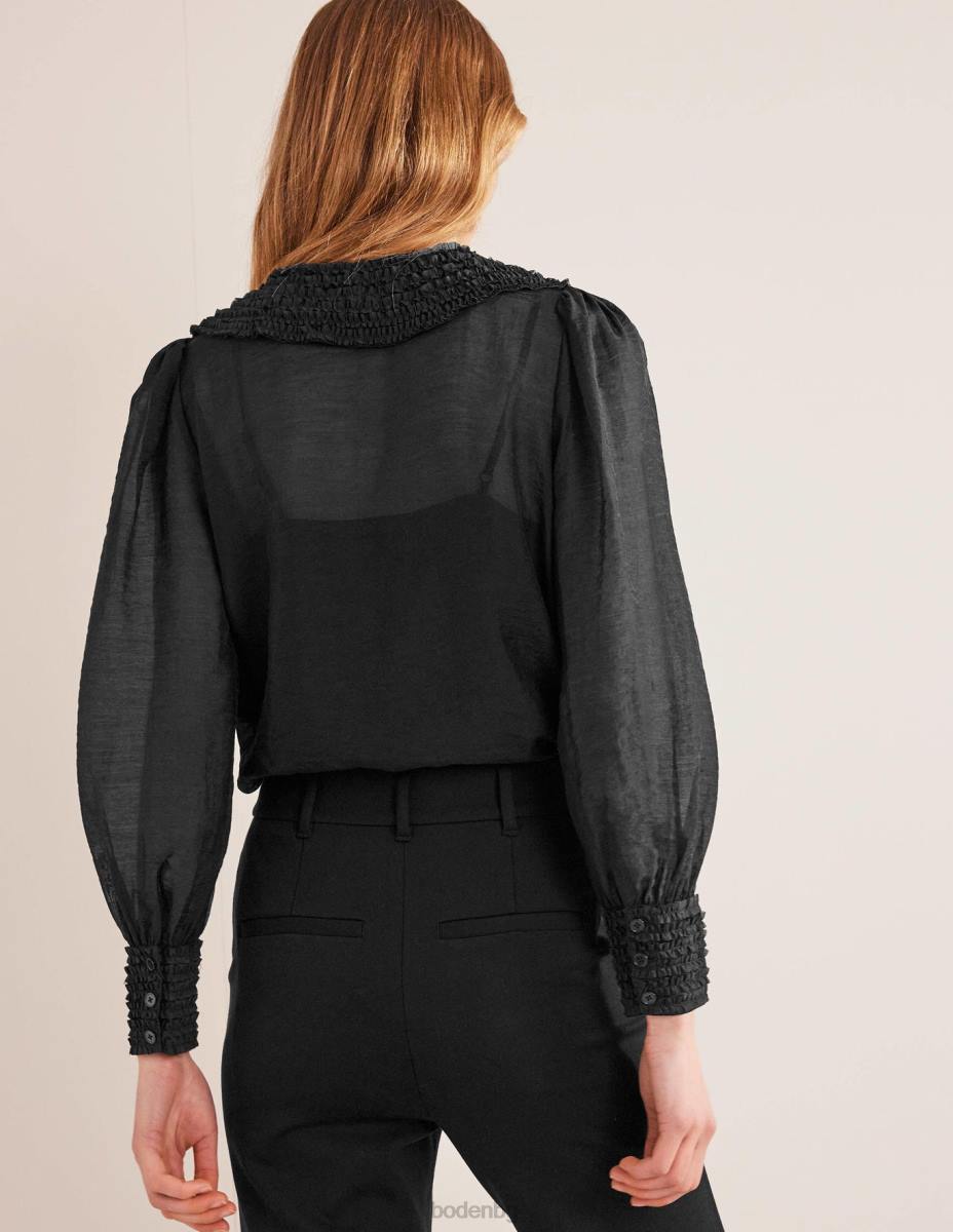 облекло Boden риза от органза с волани черен Жени LL681077