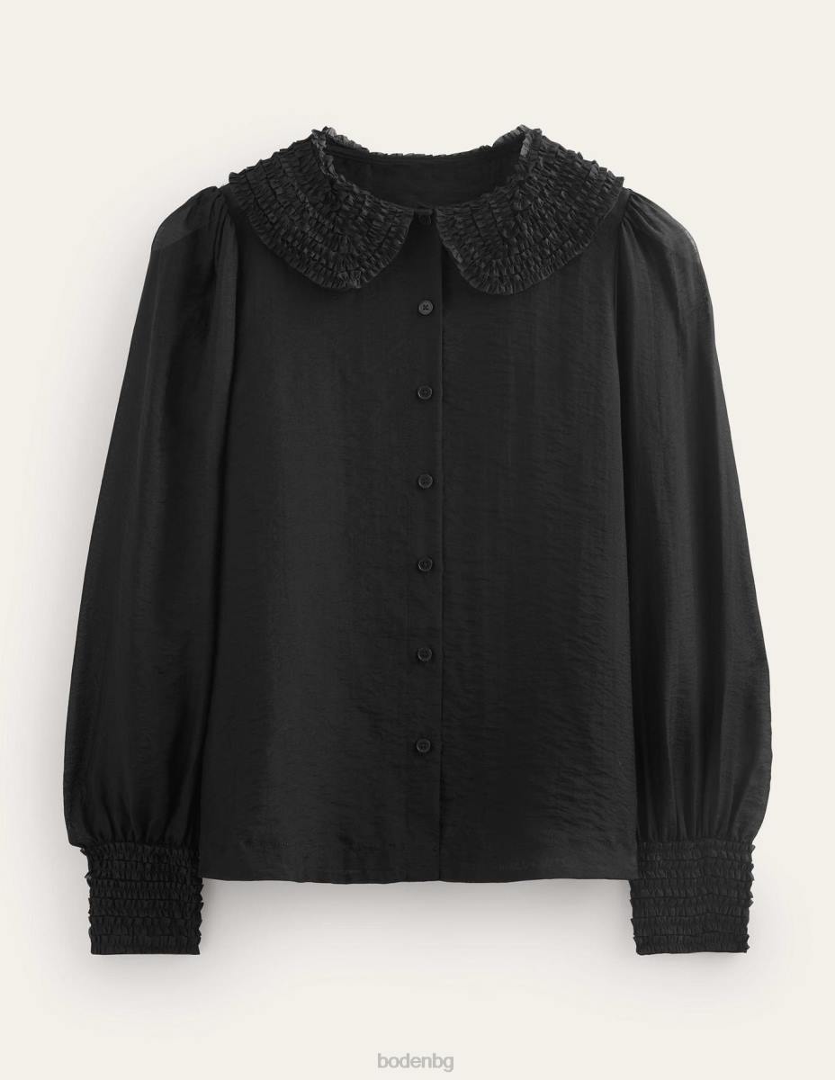 облекло Boden риза от органза с волани черен Жени LL681077