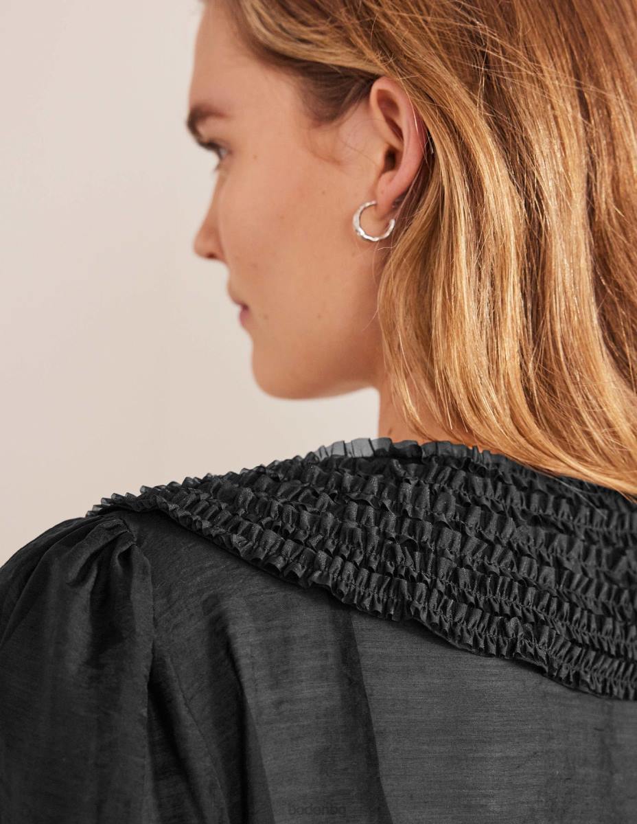 облекло Boden риза от органза с волани черен Жени LL681077