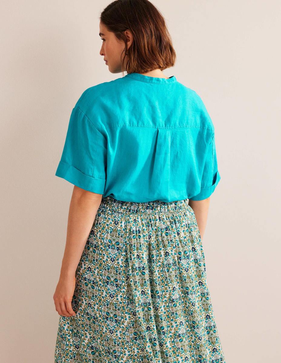 облекло Boden ленена риза с кимоно ръкав скъпоценен камък Жени LL681127