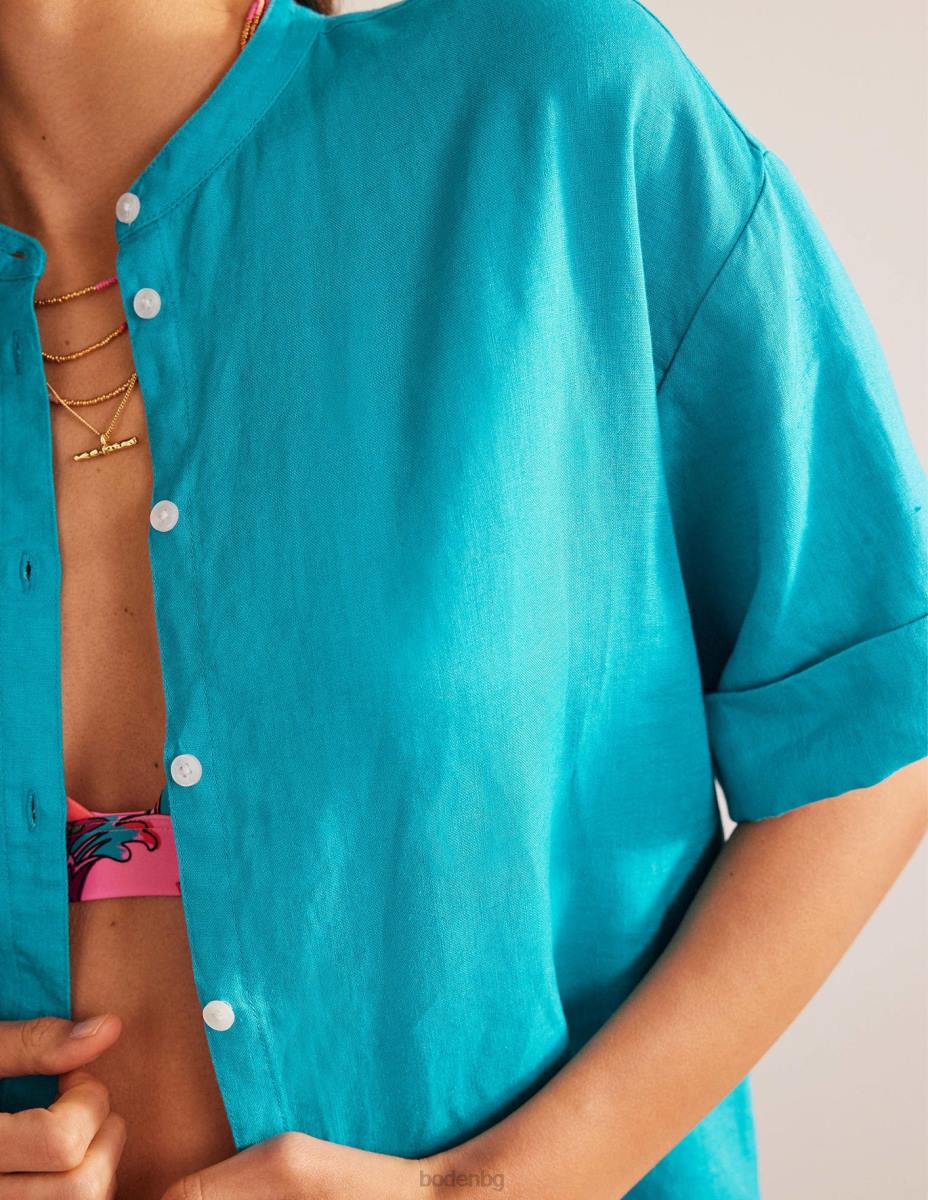 облекло Boden ленена риза с кимоно ръкав скъпоценен камък Жени LL681127