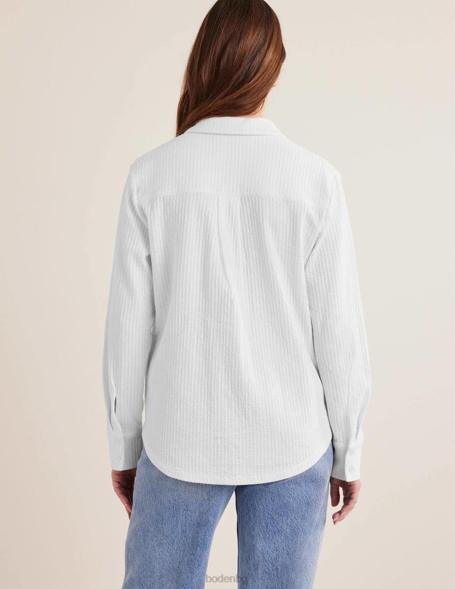 облекло Boden текстурирана риза от трико бяло Жени LL681252