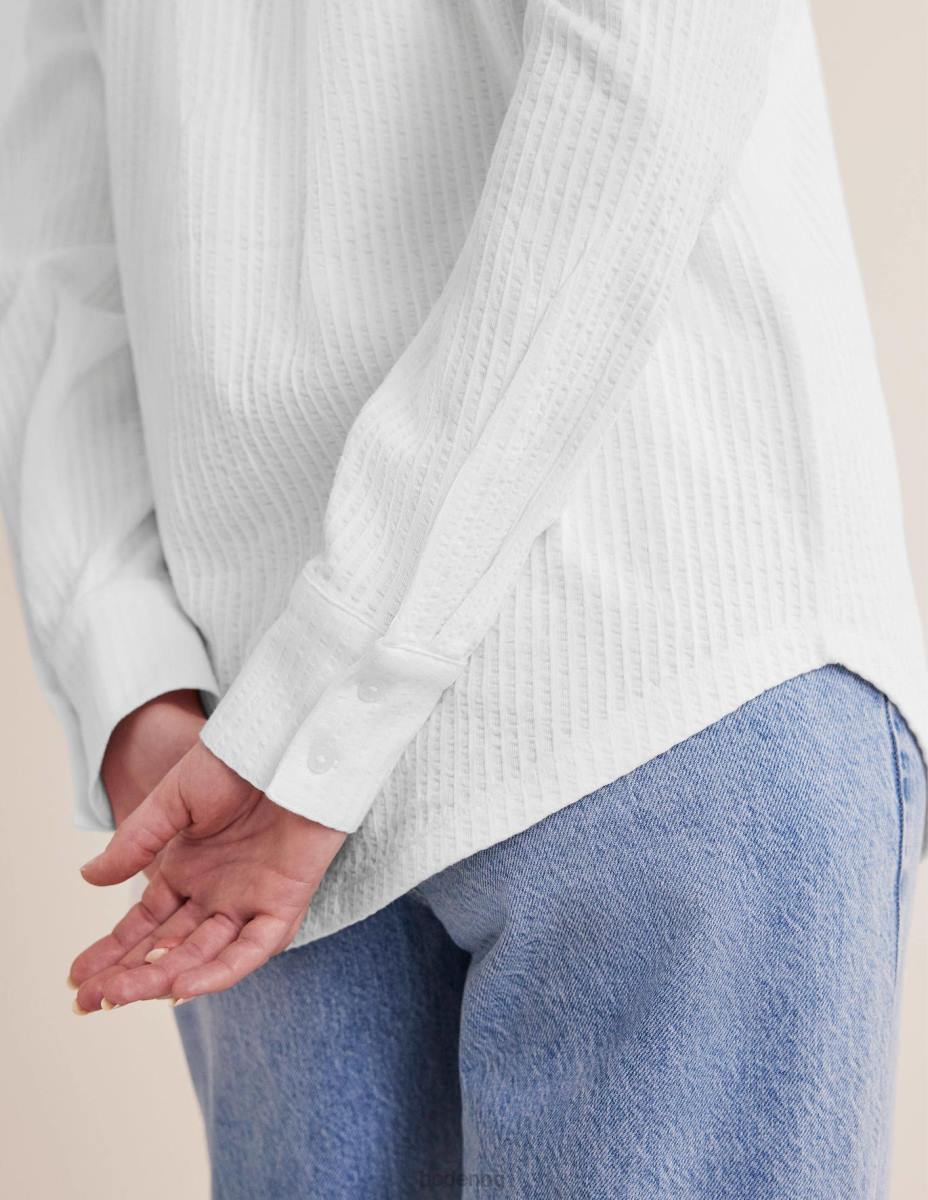 облекло Boden текстурирана риза от трико бяло Жени LL681252