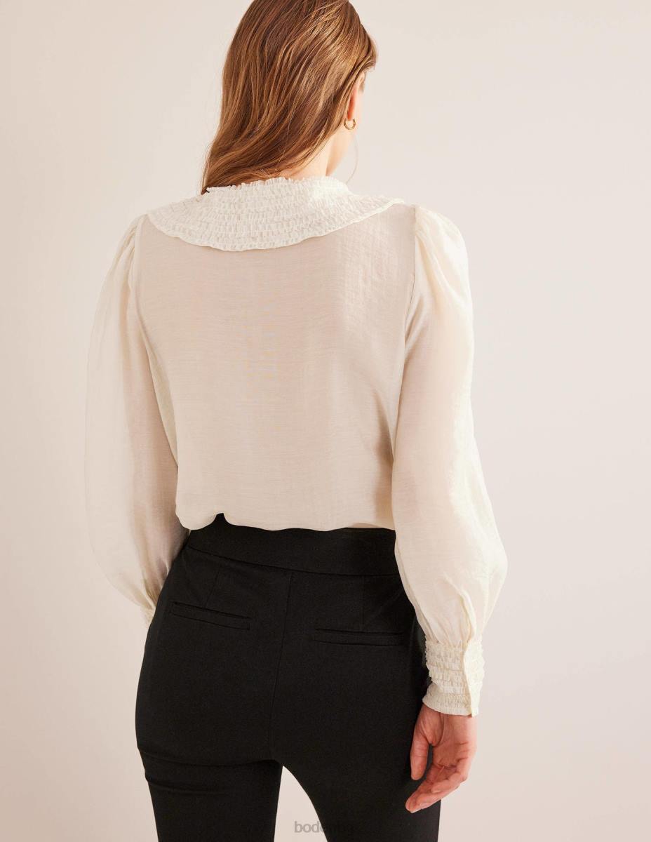 облекло Boden риза от органза с волани слонова кост Жени LL681288