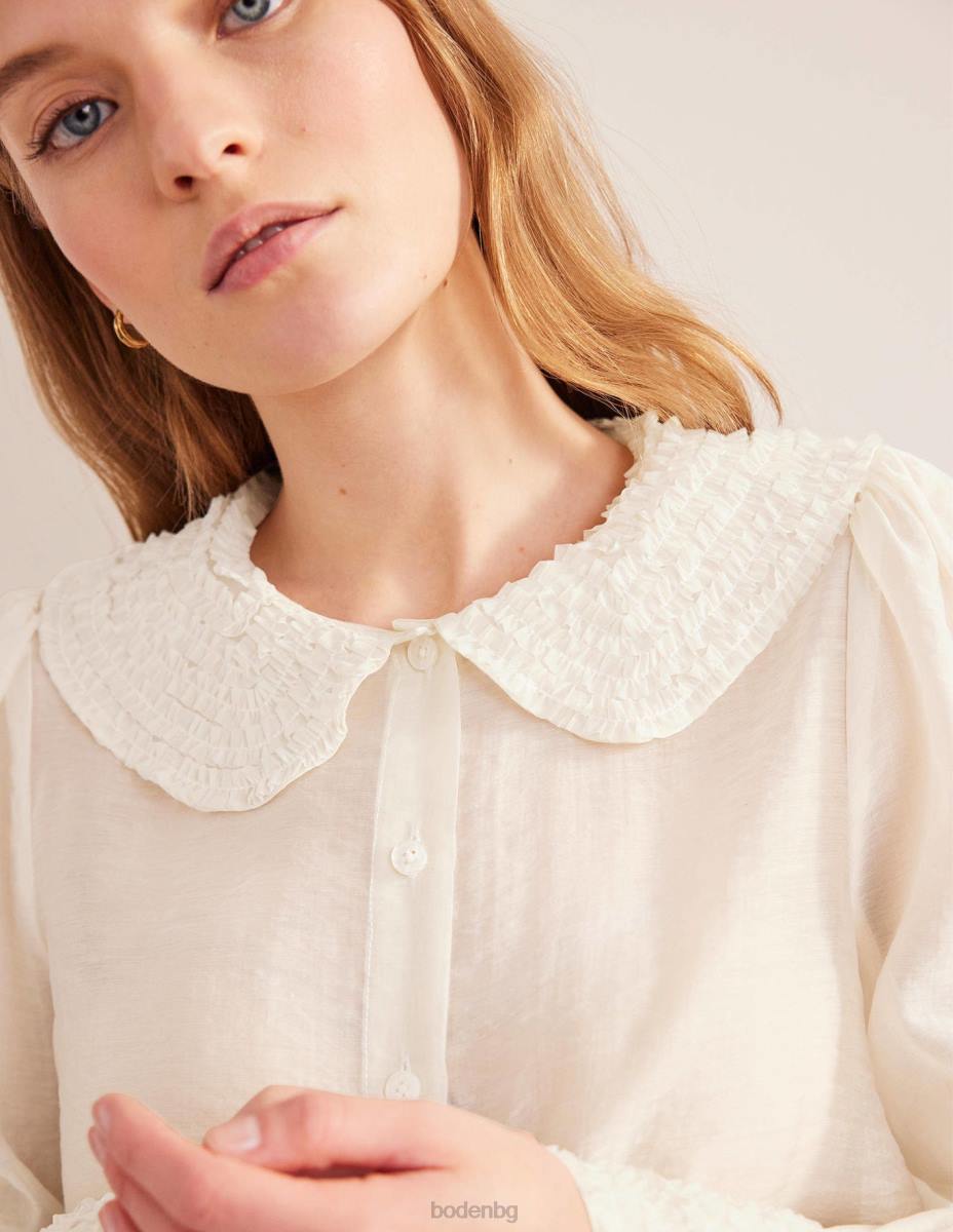 облекло Boden риза от органза с волани слонова кост Жени LL681288