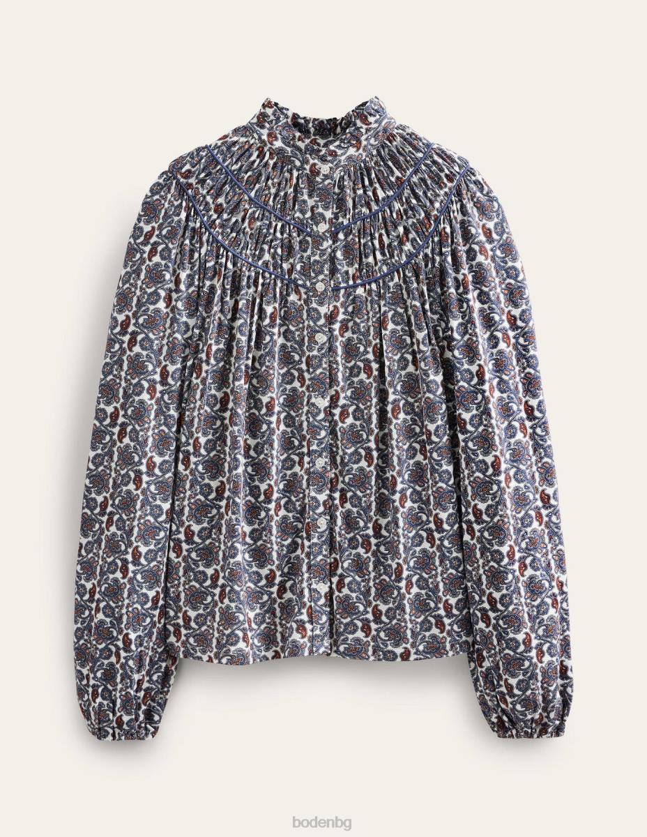 облекло Boden риза от джърси с нагъната форма нощна сянка и пейсли Жени LL681392