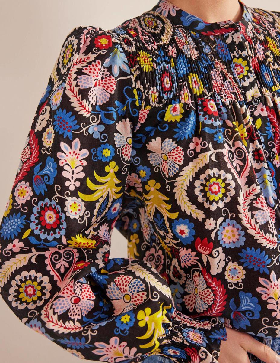 облекло Boden памучна блуза с панталон мулти и тропически чар Жени LL681413