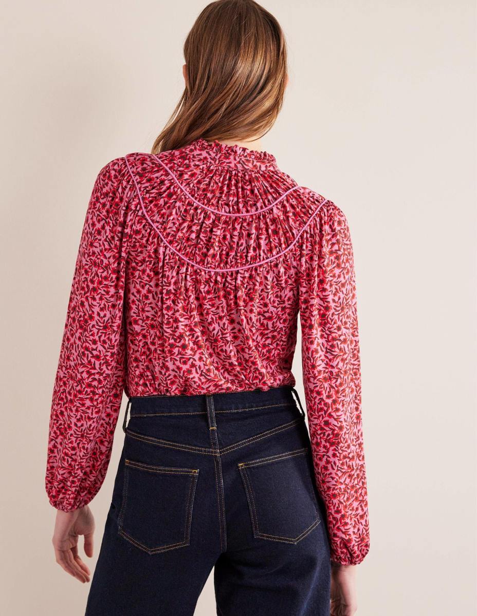 облекло Boden риза от джърси с нагъната форма джин шипене и абстрактна лоза Жени LL681446