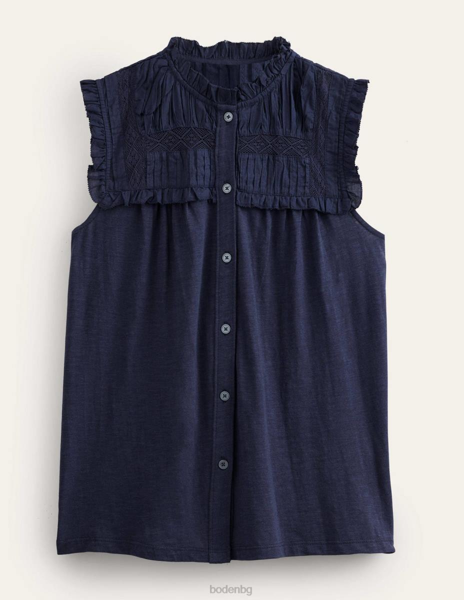 облекло Boden риза с детайли от трико военноморски флот Жени LL681449