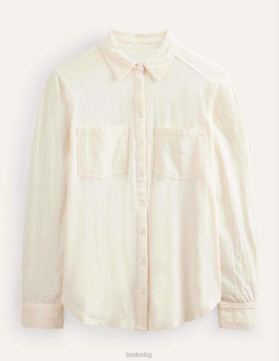 облекло Boden риза от памучно трико дорсет крем Жени LL681538