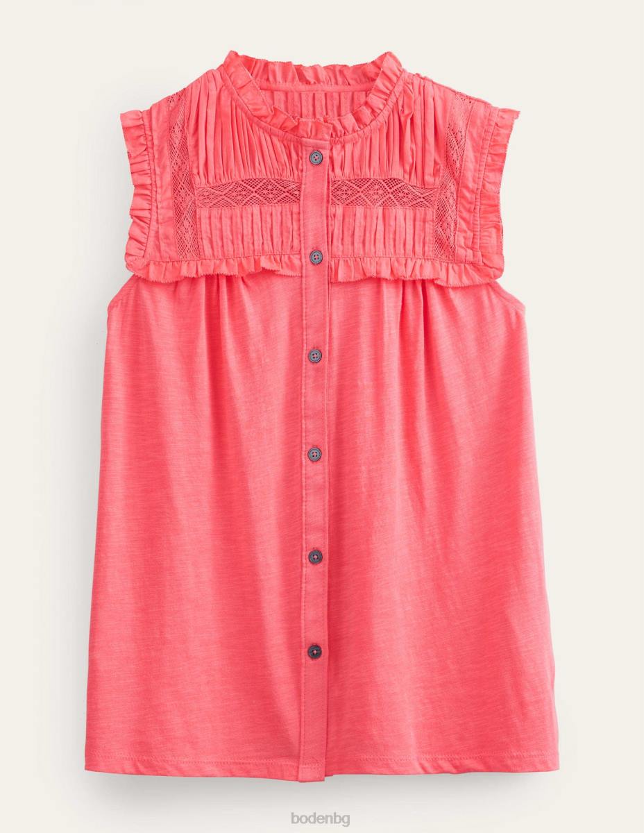 облекло Boden риза с детайли от трико корал Жени LL681539