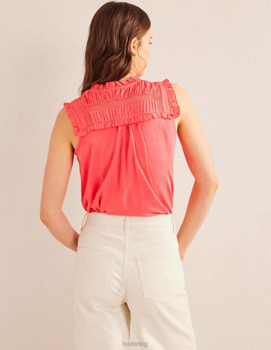 облекло Boden риза с детайли от трико корал Жени LL681539