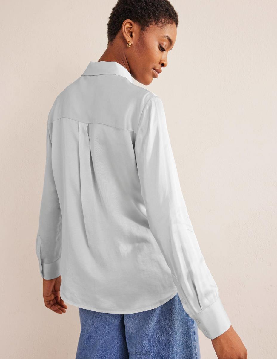 облекло Boden спокойна сатенена риза изпарено сиво Жени LL681555