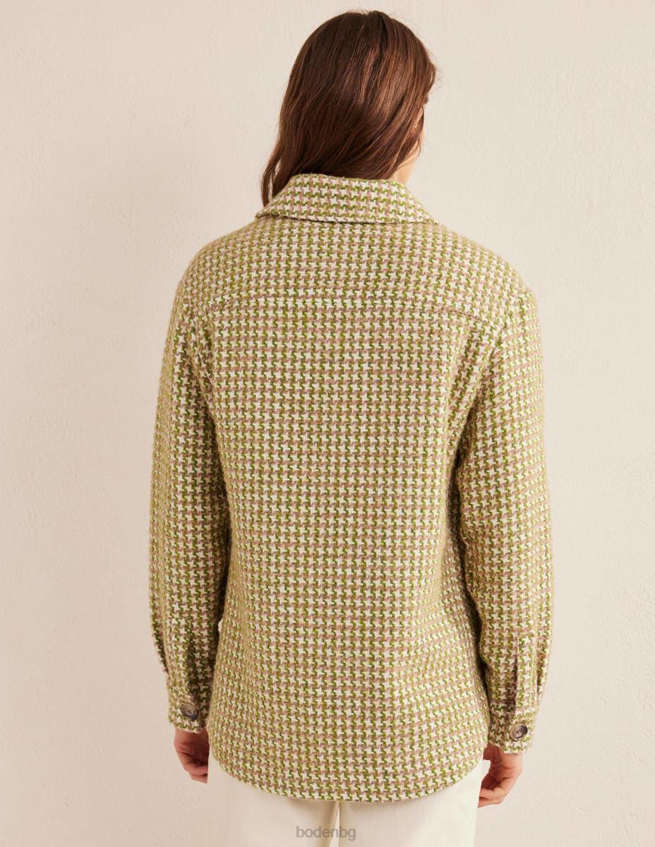 облекло Boden тениска със спокойна текстура розова и зелена хрътка зъби Жени LL681606