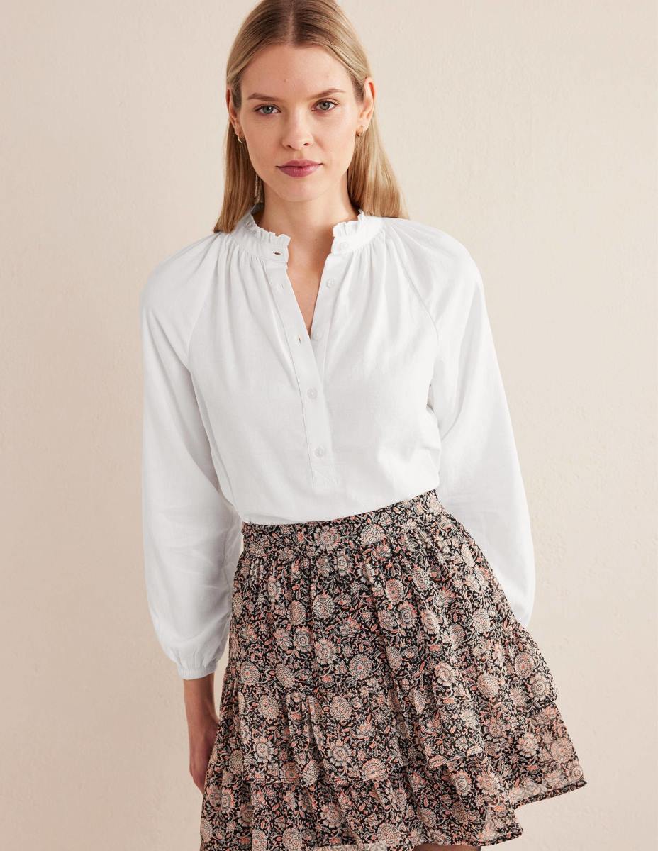 облекло Boden ежедневна памучна риза бяло Жени LL681623