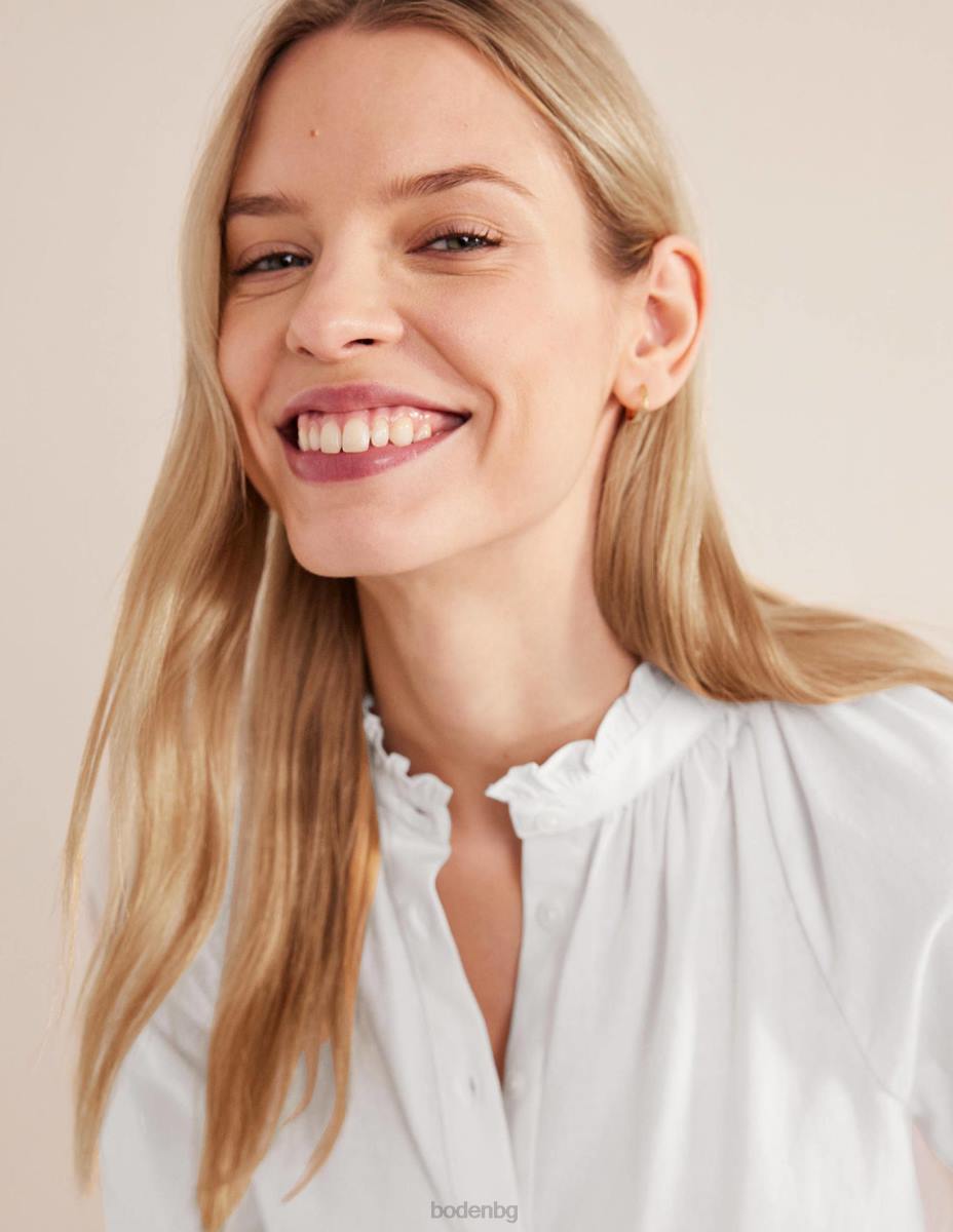 облекло Boden ежедневна памучна риза бяло Жени LL681623