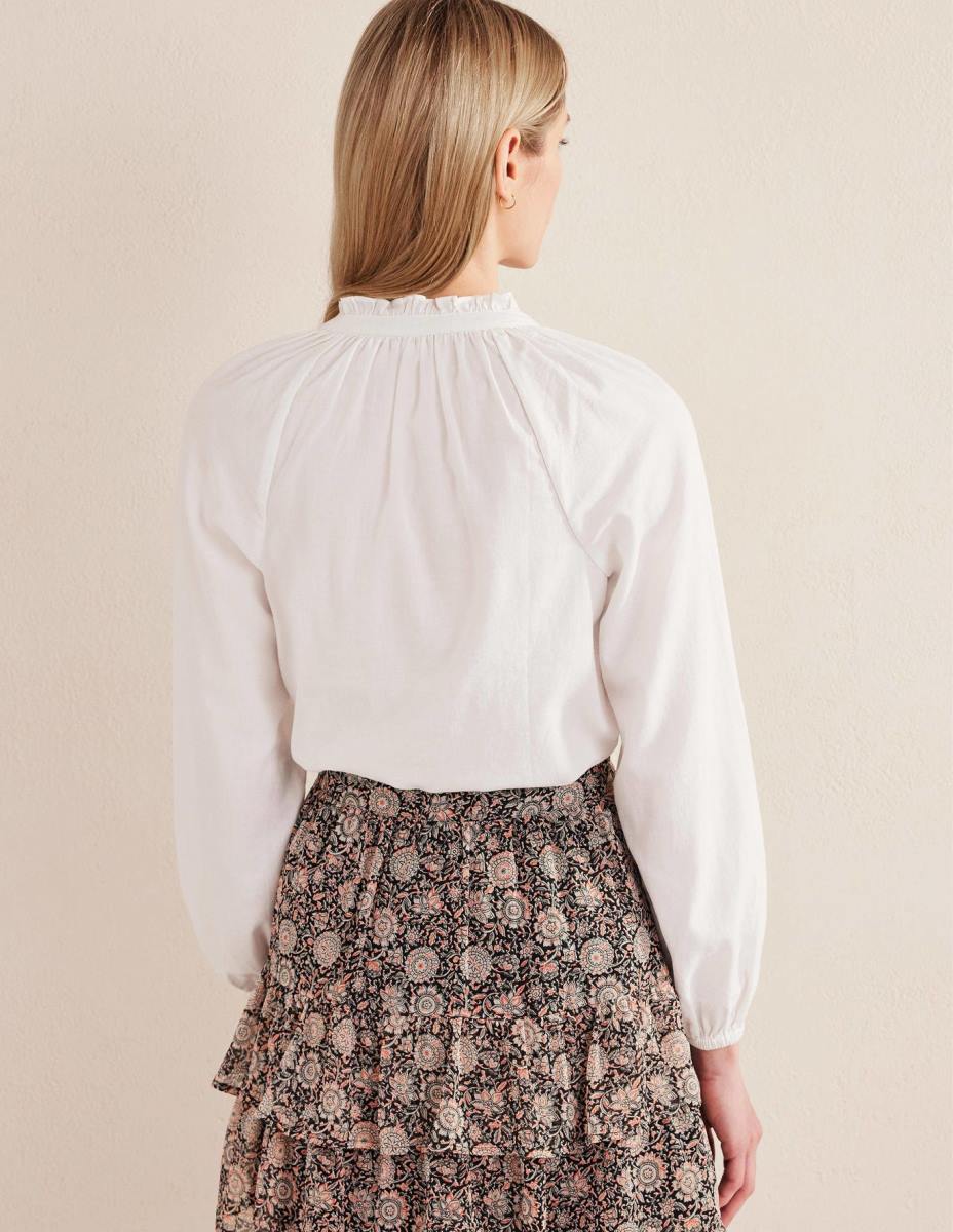 облекло Boden ежедневна памучна риза бяло Жени LL681623