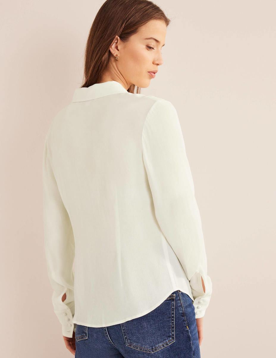 облекло Boden вталена работна риза слонова кост Жени LL681700