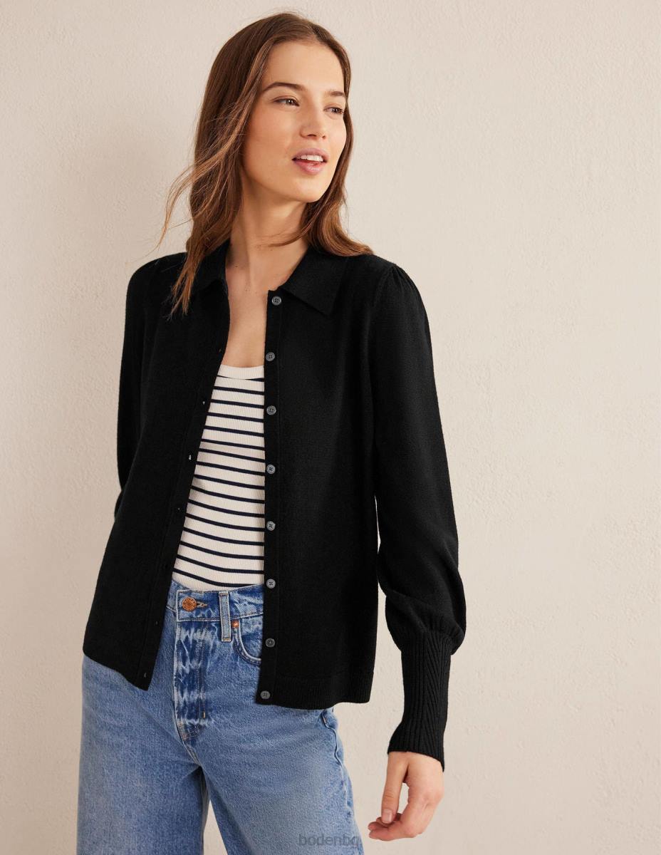 облекло Boden риза с маншети с мериносови детайли черен Жени LL681753