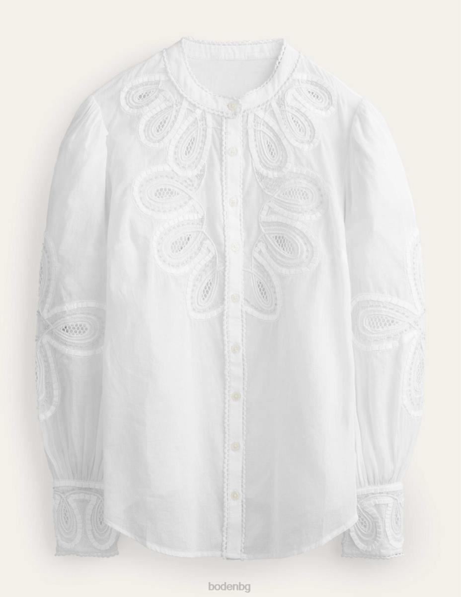 облекло Boden бродирана риза бяло Жени LL681782