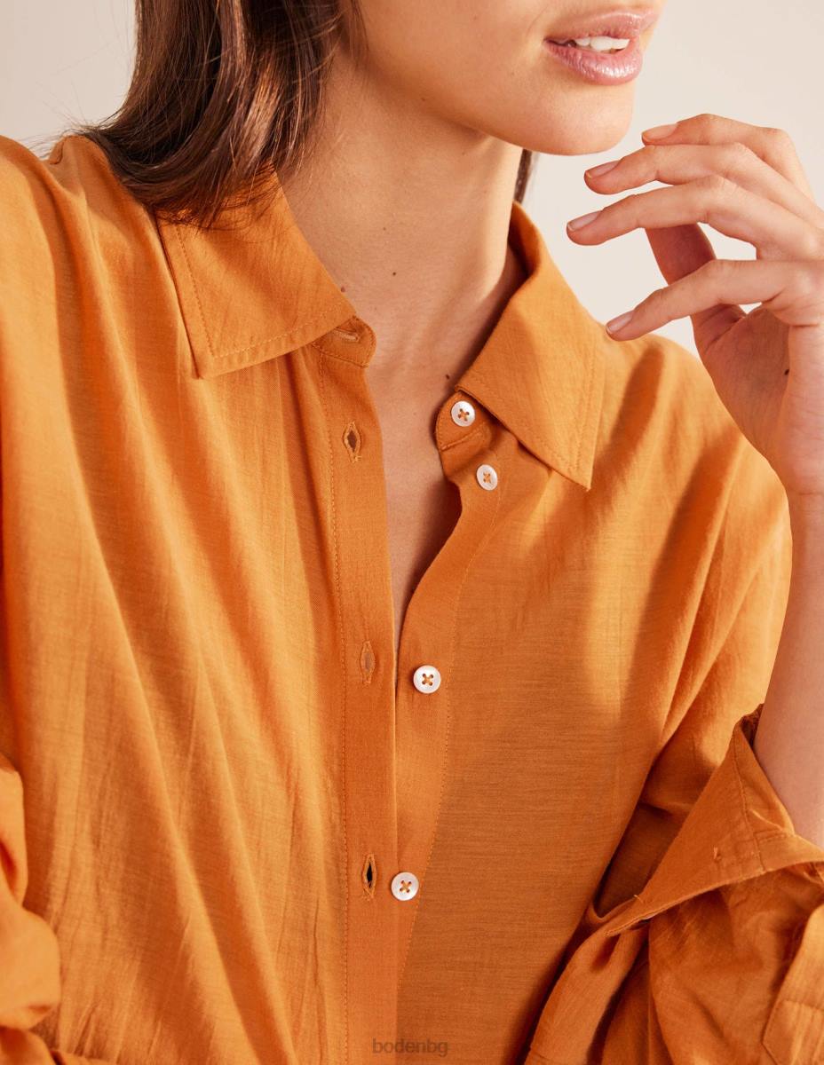 облекло Boden празнична дълга риза реколта злато Жени LL681801