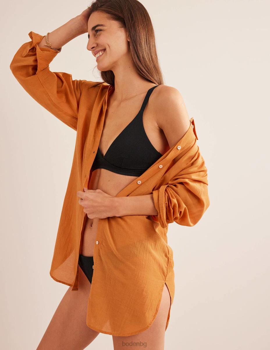 облекло Boden празнична дълга риза реколта злато Жени LL681801