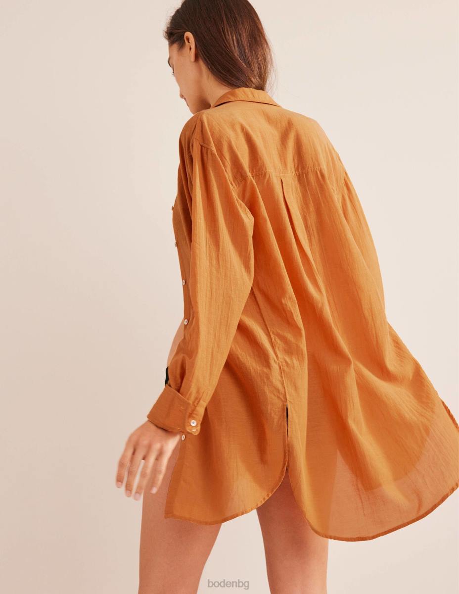 облекло Boden празнична дълга риза реколта злато Жени LL681801